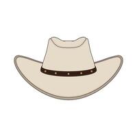 bambini disegno cartone animato illustrazione cowboy cappello icona isolato su bianca vettore