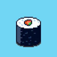 illustrazione di Sushi con pixel arte design vettore