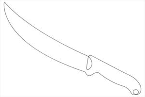 continuo uno linea arte disegno di coltello schema illustrazione vettore