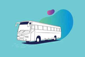 illustrazione di autobus nel colorato sfondo vettore