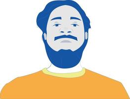 uomo con barba avatar personaggio isolato illustrazione design vettore