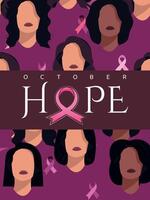 sopravvivenza donne nel Seno cancro consapevolezza mese illustrazione vettore