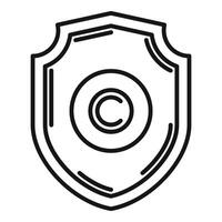 diritto d'autore scudo protezione icona schema . civile imposta vettore