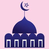 illustrazione di un' moschea con Luna vettore