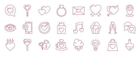 disegno vettoriale set di icone amore isolato
