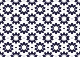 simbolo buio blu fiori su bianca sfondo, etnico tessuto senza soluzione di continuità modello design per stoffa, tappeto, batik, sfondo, involucro eccetera. vettore