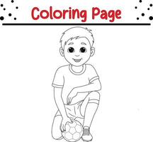 ragazzo calcio giocatore colorazione libro pagina per bambini. vettore