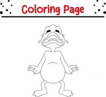 anatra pianto colorazione libro pagina per bambini vettore