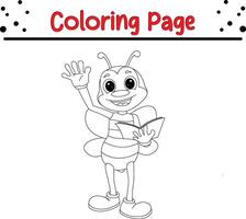 carino ape Tenere libro colorazione pagina per bambini e adulti vettore