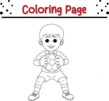 portiere Tenere palla colorazione pagina per bambini e adulti vettore