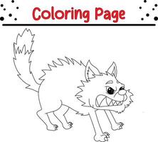 arrabbiato gatto colorazione pagina per bambini. nero e bianca illustrazione per colorazione libro vettore