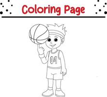 contento ragazzo colorazione pagina per bambini e adulti vettore