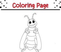 carino cavalletta colorazione pagina per bambini. nero e bianca illustrazione per colorazione libro vettore