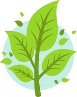 ecologia concetto di un' salutare in crescita albero ramo con verde le foglie. pianta con le foglie icona. vettore