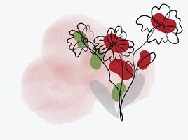 mano disegnato piatto design semplice fiore schema vettore