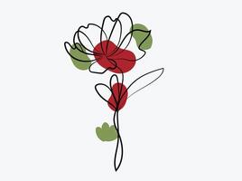 mano disegnato piatto design semplice fiore schema vettore