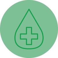 sangue donazione verde linea cerchio icona design vettore