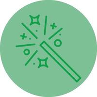 Magia parola verde linea cerchio icona design vettore