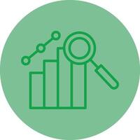 statistico analisi verde linea cerchio icona design vettore