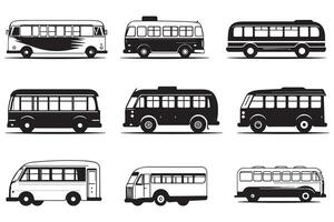 autobus nero illustrazione isolato su bianca sfondo. mano disegnato illustrazione vettore