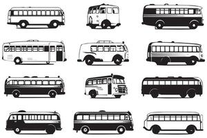 impostato di autobus icona illustrazione. isolato su bianca sfondo vettore