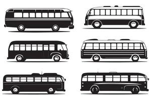 impostato di autobus icona illustrazione. isolato su bianca sfondo vettore