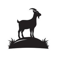 capra logo - un' orgoglioso capra in piedi silhouette illustrazione vettore