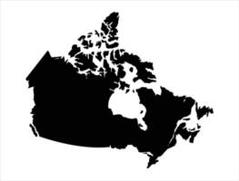 Canada carta geografica silhouette su bianca sfondo vettore