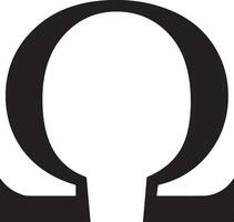 omega icona silhouette su bianca sfondo vettore