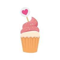 deliziosa pasticceria cupcake icona isolata vettore