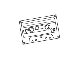 classico y2k, anni 90 e anni 2000 estetico. schema stile Audio cassetta, Vintage ▾ elemento. disegnato a mano illustrazione. toppa, etichetta, distintivo, emblema. vettore