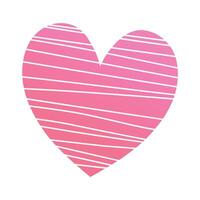 mano disegnato rosa cuore su bianca sfondo vettore