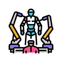 cibernetica cyberpunk colore icona illustrazione vettore