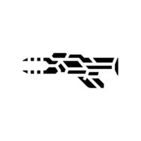 futuristico arma cyberpunk glifo icona illustrazione vettore