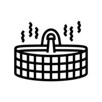 bagnarsi sauna linea icona illustrazione vettore