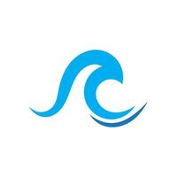 acqua onda logo, spiaggia onde, mare, design vettore