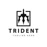 tridente logo design lancia arma mare re poseidon Nettuno simbolo modello vettore