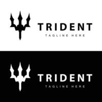 tridente logo design lancia arma mare re poseidon Nettuno simbolo modello vettore