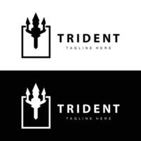 tridente logo design lancia arma mare re poseidon Nettuno simbolo modello vettore