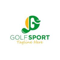 golf sport logo con il lettere g vettore
