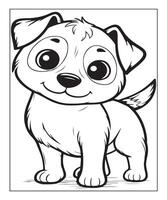 pagina da colorare cane per bambini vettore