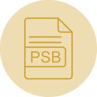 psb file formato linea giallo cerchio icona vettore