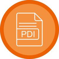 pdi file formato linea Multi cerchio icona vettore