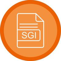 sgi file formato linea Multi cerchio icona vettore