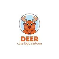 logo animale cervo carino cartone animato illustrazione. animale logo concetto .piatto stile concetto illustrazione carino vettore