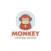logo animale scimmia carino cartone animato illustrazione. animale logo concetto .piatto stile concetto illustrazione carino vettore