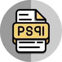 psql file genere piatto icona. documento e File estensione simbolo icona. con un' il giro sfondo. vettore