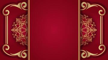rosso lusso sfondo con mandala ornamento vettore