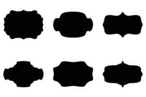 etichetta telaio forma glifo pittogramma simbolo visivo illustrazione impostato vettore