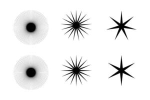 astratto scintillare forma simbolo cartello pittogramma simbolo visivo illustrazione impostato vettore